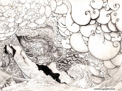 Dessin de tempête de mer
