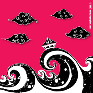 illustration petit voilier sur la mer