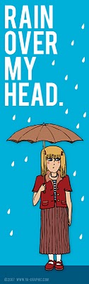 illustration jeune fille sous la pluie avec son parapluie