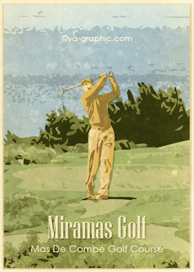 Carte de voeux vintage - thème du golf