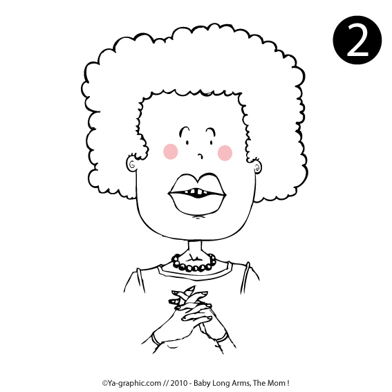 illustration : maman du bébé aux longs bras