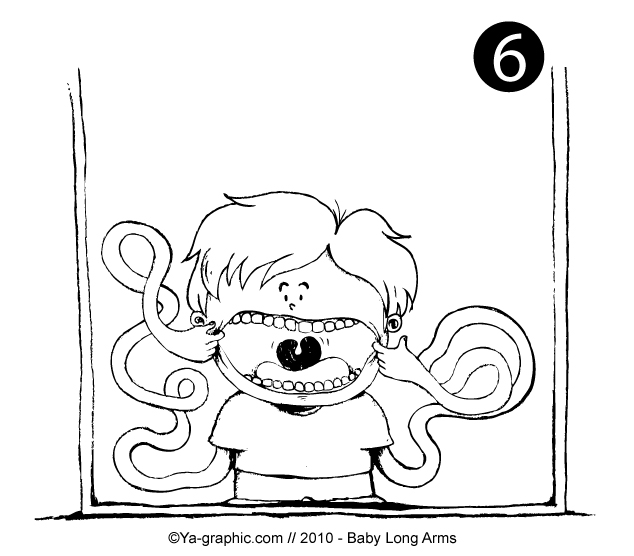 Dessin grimace devant mon miroir
