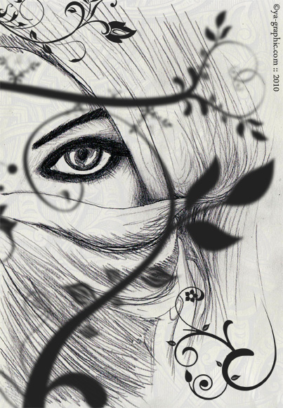 illustration d'un femme qui porte le voile