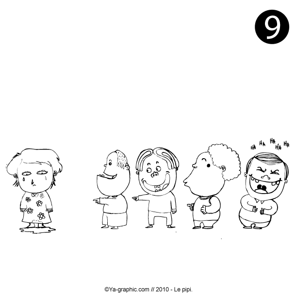 illustration de djemila qui fait pipi sur elle