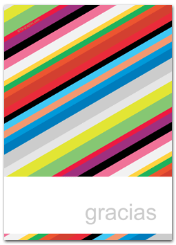 Carte de remerciement graphic design en langue espagnole
