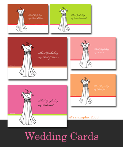 Robes de mariage pour des cartes de remerciement