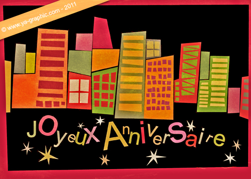Jolie carte de voeux pour souhaiter un joyeux anniversaire.