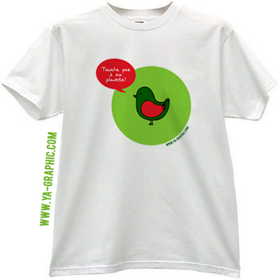 Tee-shirt écolo "touche pas à ma planète!"