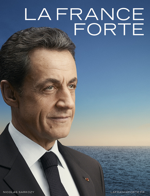 La France forte : Affiche de Nicolas Sarkozy pour sa campagne de 2012