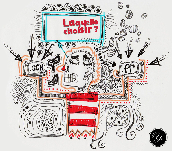 Graphisme au stylo noir et feutre couleur. Quelle extension de domaine choisir ?