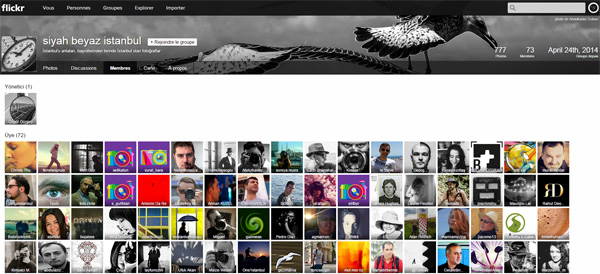 Groupes Flickr : la liste des membres du groupe