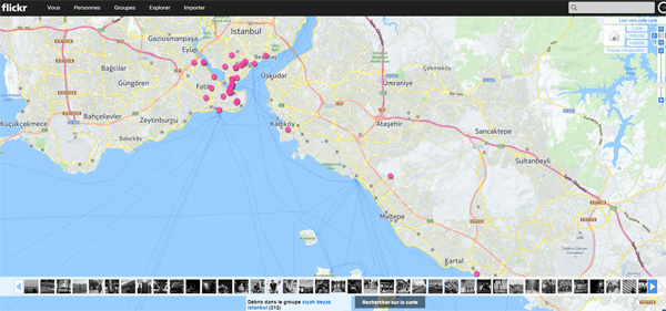 Groupes Flickr : les photos sur une carte géographique